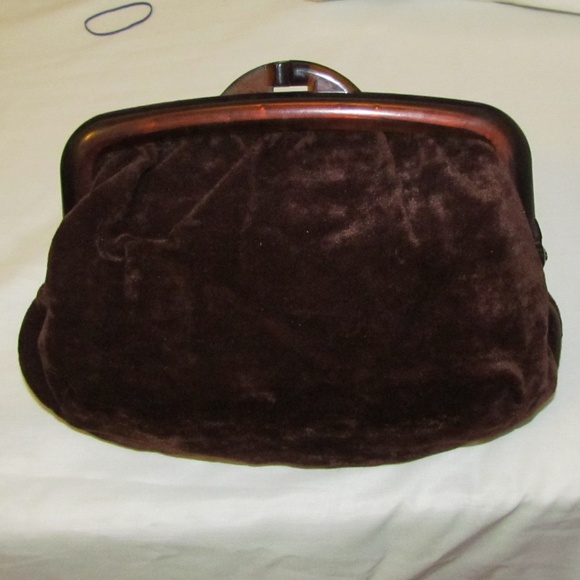 Handbags - VINTAGE BROWN FELT HANDBAG
